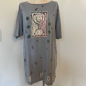 Blue fish long T /dress